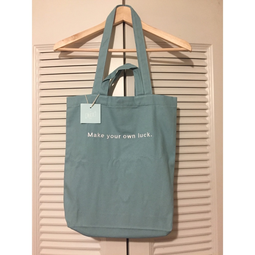 NWT BCZ Blue Green Canvas Shopping Tote Bag